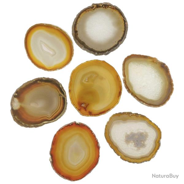 Tranche d'agate polie naturelle - 10 � 12 cm - A l'unit�