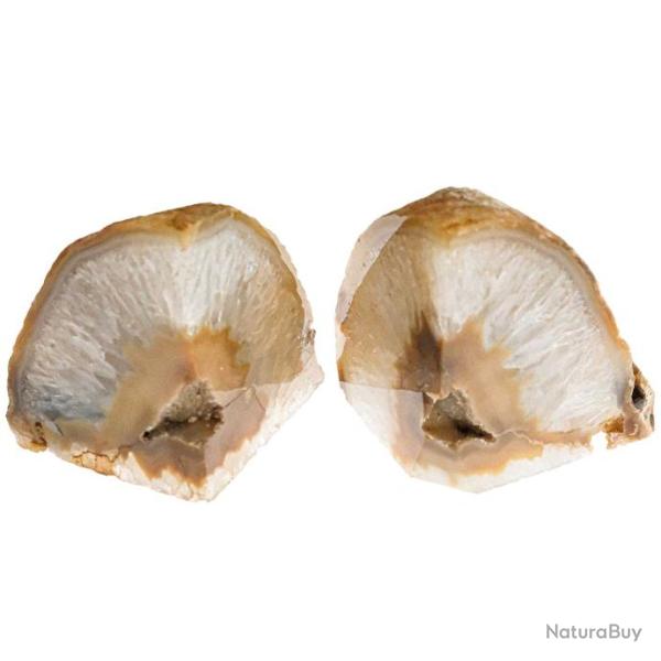 Paire d'agate naturelle sci�e et polie, serre livres - 0.83 kg