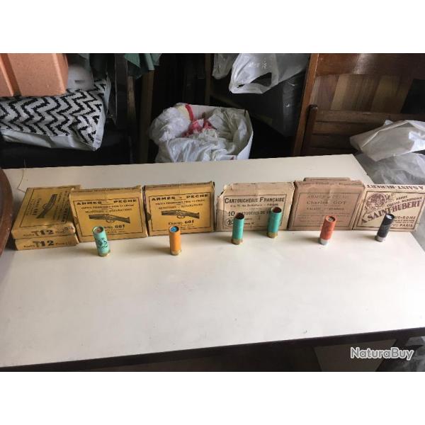 Lot de cartouches ancienne en carton calibre 12