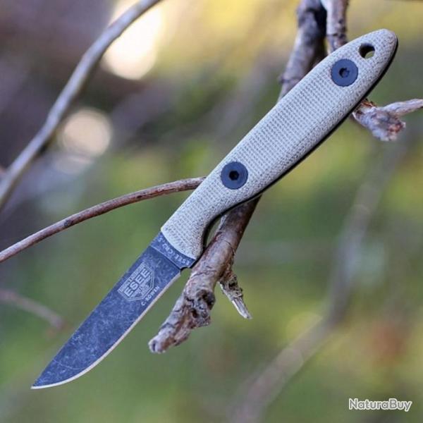 Couteau ESEE Camp-Lore Black Oxide Lame Acier Carbone 1095 Manche Micarta Etui Cuir USA ESCR25BO