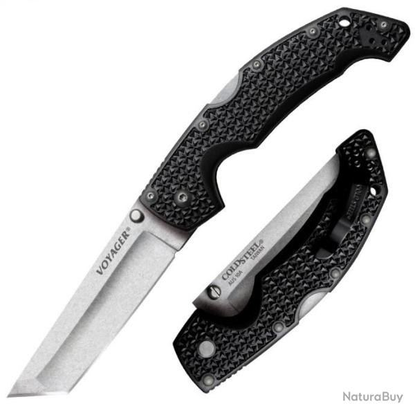 Couteau Cold Steel Large Voyager Tanto Lame Acier AUS-10 Manche Griv-Ex S�curit� Tri-Ad Lock CS29AT