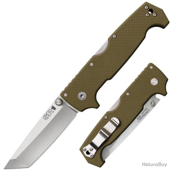Couteau Cold Steel SR1 Tanto Lame Acier CPM-S35VN Manche OD-Green G-10 Tri-Ad Lock Clip CS62LA