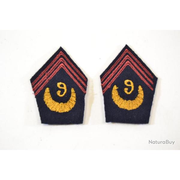 Copie pattes de collet pattes de col 9e Zouave 9 R�giment de Zouave. France WWII WW2 fantaisie 9 RZ