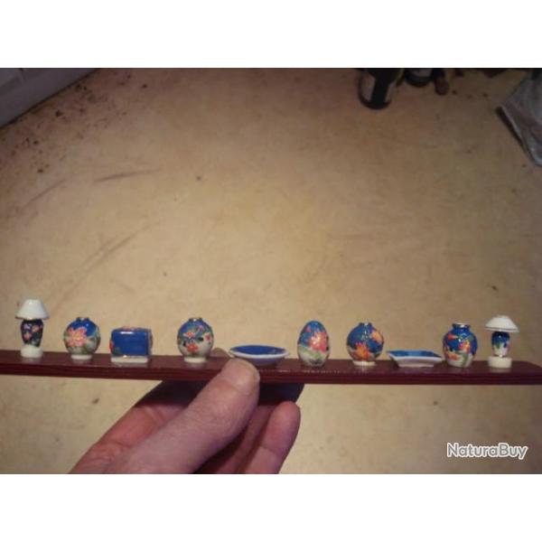 S�rie compl�te 10 f�ves porcelaine vaiselles neuf