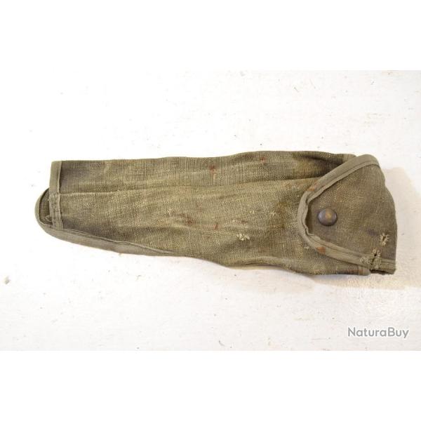 Porte outil TAP de 1950 pour pic � t�te, Arm�e Fran�aise Guerre d' Indochine. Etui housse pic pioche