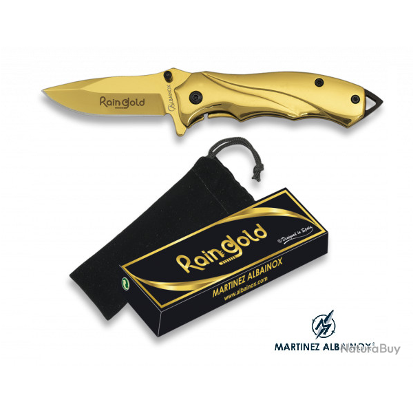 Offrez ce Couteau pliant  � RAINGOLD  � couleur Or avec brise vitre