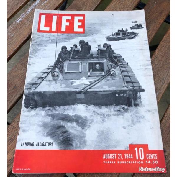 LIFE MAGAZINE 21 AOUT 1944 RUINES DE SAINT LO WW2 US AUGUST  CHAR