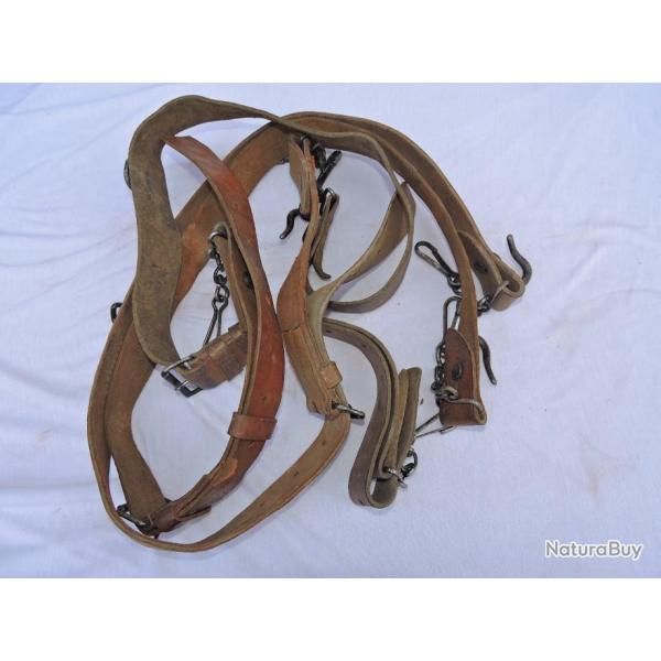 LOT 3-TROIS  BRETELLES  CUIR  F.M. 24-29 & A.A.52 ......