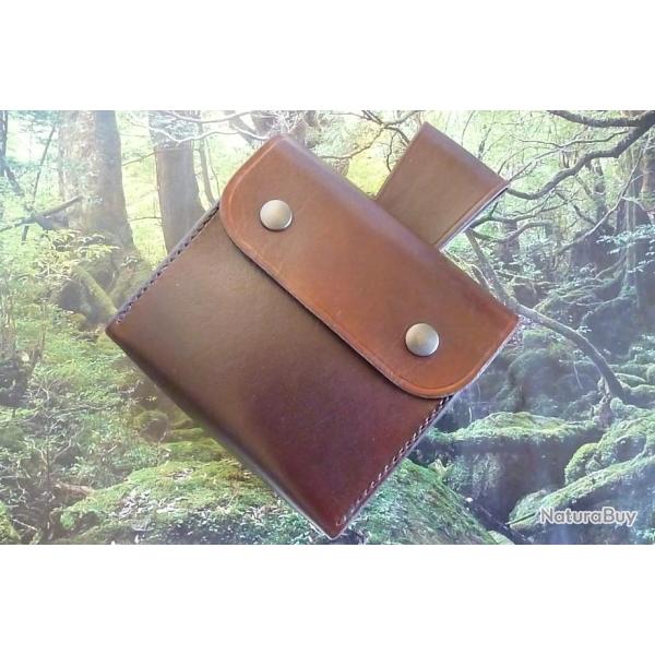 Sacoche de ceinture en cuir, fabrication artisanale 100% FAIT MAIN, PIECE UNIQUE !
