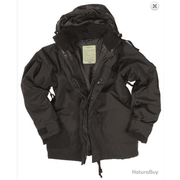 Veste de pluie avec doublure polaire imperm�able NOIRE (diff�rentes tailles disponible)