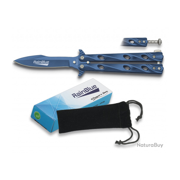 Couteau PAPILLON  � RAINBLUE � Twister couleur bleu