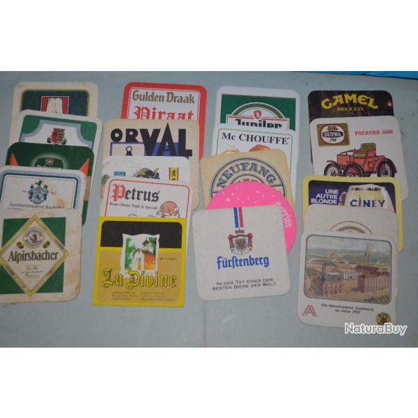 20 Cartons de verre a bire sous bock