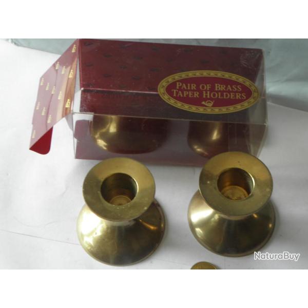 petit bougeoir en laiton hauteur 6 cm