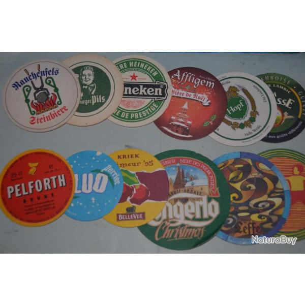 13 Cartons de verre a bire sous bock