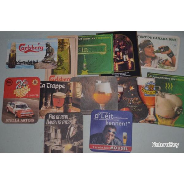 12 Cartons de verre a bire sous bock