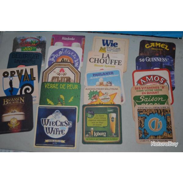 19 Cartons de verre a bire sous bock