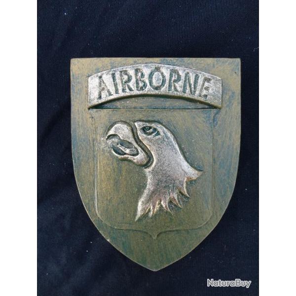 Trio Blason : 101�me Airborne + 82�me Airborne + Big Red One - Bronze - avec accroche