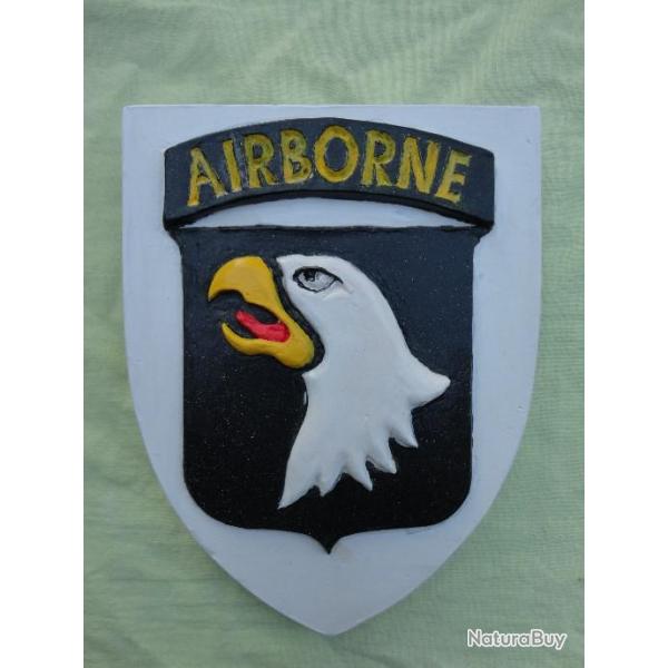 Blason 101�me Airborne - Polychrome - avec accroche