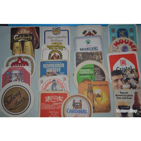 21 Cartons de verre a bire sous bock