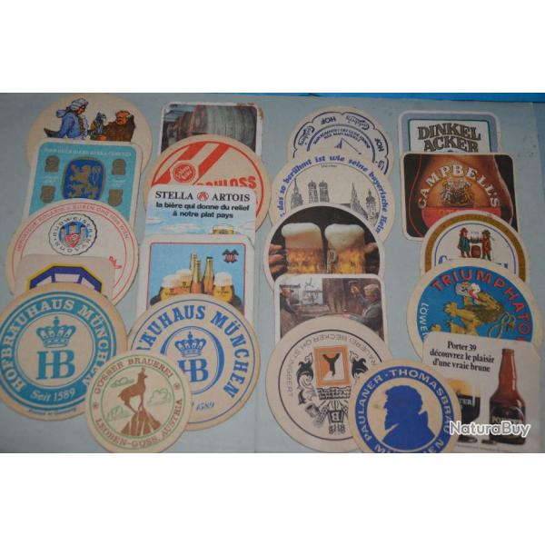 Suite dbarra de mon bureau 22 Cartons de verre a bire sous bock