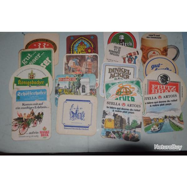 18 Cartons de verre a bire sous bock