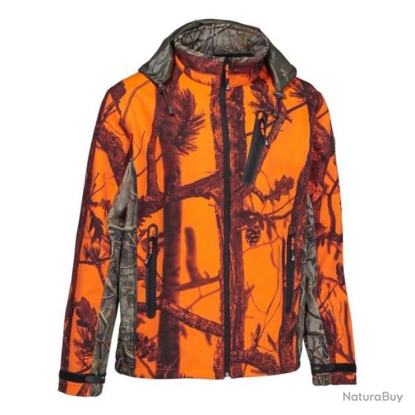 Blouson Percussion Softshell GhostCamo Blaze & Black � Capuche int�gr�e - TAILLE 3XL / XXXL
