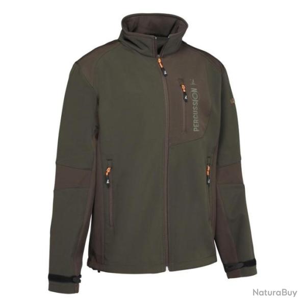 Blouson Percussion Softshell Vert / marron - TAILLE XL
