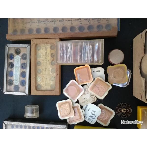 lot horlogerie pice neuve et divers et outils ancien (ancienne )