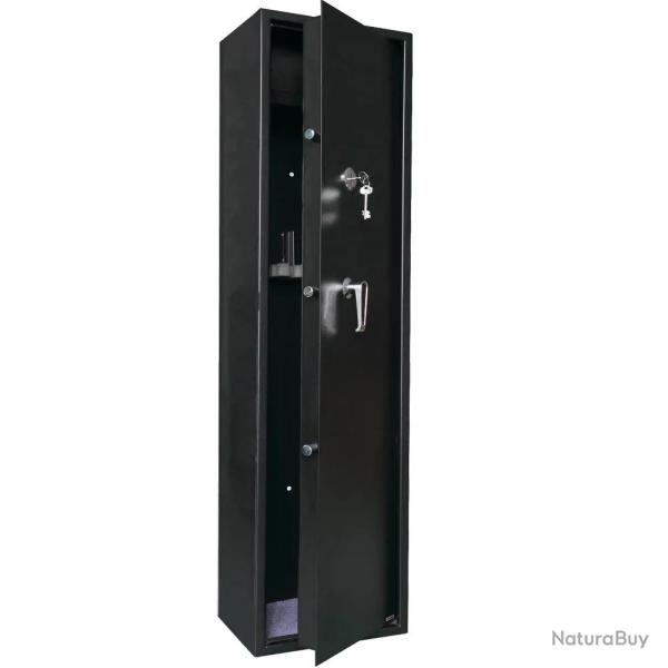 Armoire forte 5 verrous 6 armes 46kg 140x35x28,5cm + coffre