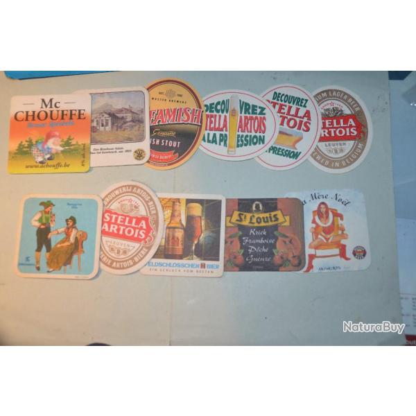 lot de 11 Cartons de verre a bire sous bock