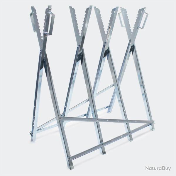 Chevalet de sciage galvanis rglable avec poignes porte bche 80 x 80 cm 3416169