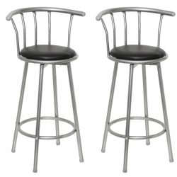 Lot de 2 tabourets de bar bois noir design moderne 1202011