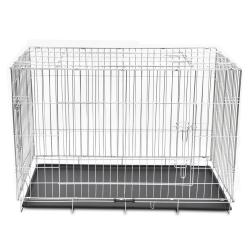 Cage en m&eacute;tal pliable pour chien acier galvanis&eacute; 121 x 74 x 83 cm 3702024