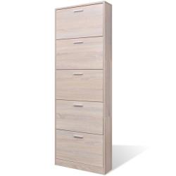 Meuble armoire &agrave; chaussure bois tiroirs entr&eacute;e chambre 15 paires 2002043