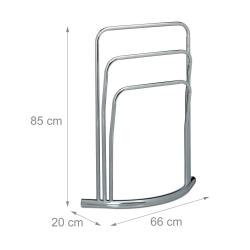 Porte-serviettes support serviettes sur pied 3 barres en m&eacute;tal 85 cm 3213062