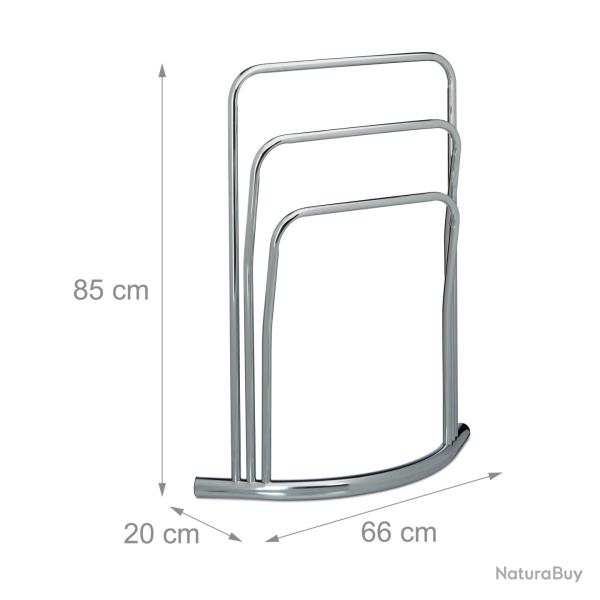 Porte-serviettes support serviettes sur pied 3 barres en m�tal 85 cm 3213062