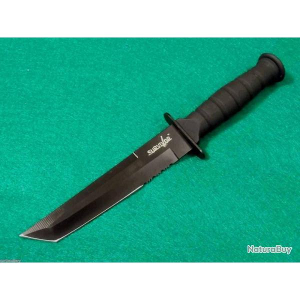 Lot de 3 Couteaux de Cou Mini Tanto Lame Acier Inox Manche Abs Etui Nylon M3636