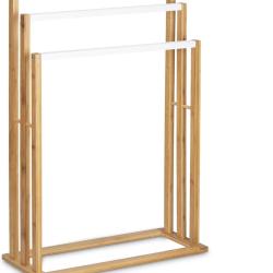 Porte-serviettes en bambou portant v&ecirc;tements accessoires de salle de bain 82 cm 3213023