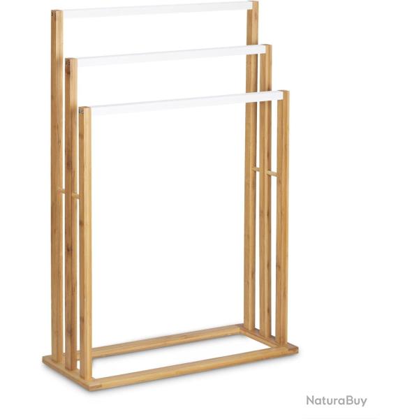 Porte-serviettes en bambou portant v�tements accessoires de salle de bain 82 cm 3213023