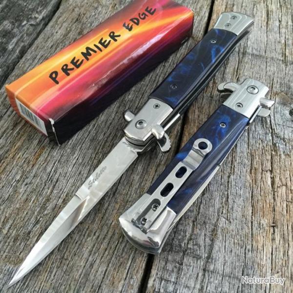 Couteau Blue Italian Mafia A/O Lame Acier Inox Manche Acier/Abs CN300342BL