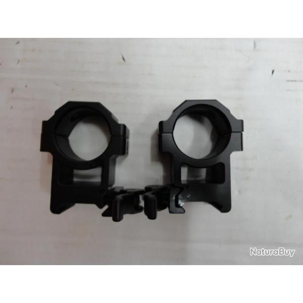 Colliers de montage haut a levier UTG diam 30mm rail 21mm