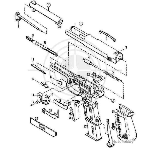 piece n�18 pour pistolet Mauser 1910, 10/34 cal 6,35