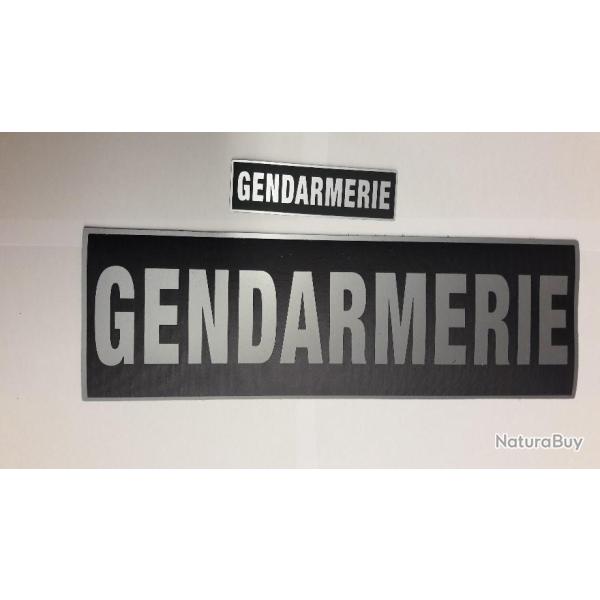 Bande poitrine rflchissante GENDARMERIE velcro FOND NOIR