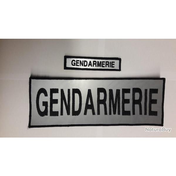 Bande poitrine r�fl�chissante tissu GENDARMERIE  velcro