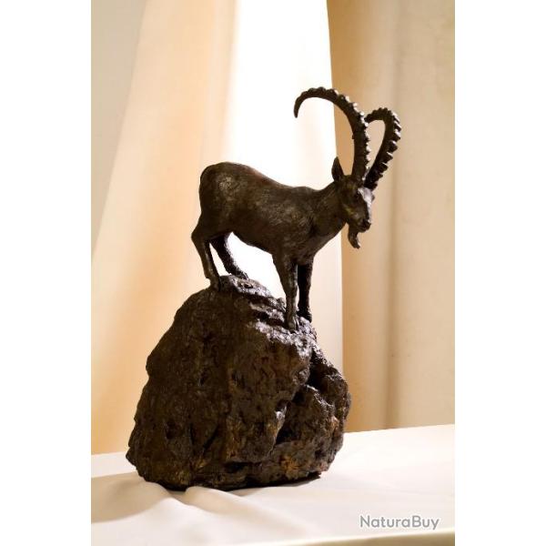 BRONZE ANIMALIER - IBEX SUR ROCHER