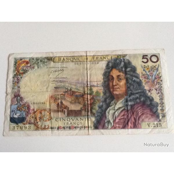 BILLET DE 50 FRS RACINE 1973