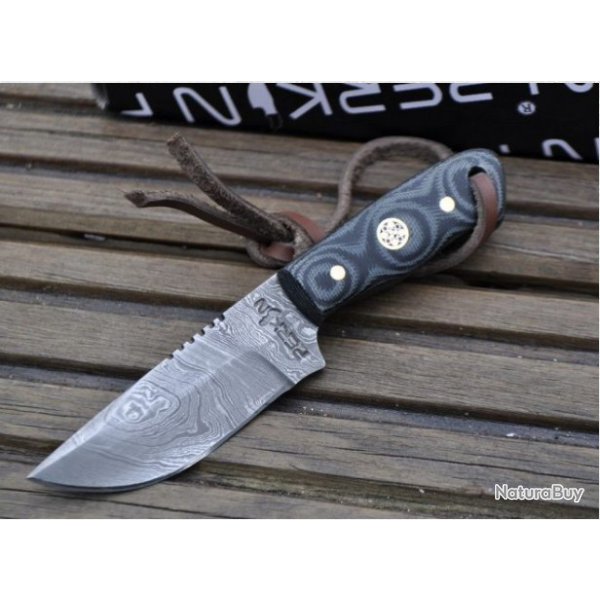 PETIT COUTEAU BUSHCRAFT AVEC GAINE - COUTEAU DE CHASSE DAMAS (fbk)