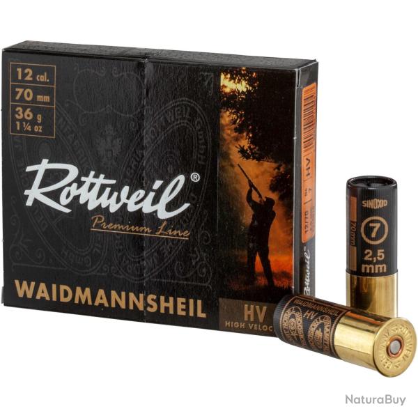 Cartouches 12/70, Waidmannsheil Plastique (36gr-2,5mm) (Calibre: 12/70)