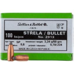 .224 (5,6mm) 3,2g/50grs. Demi-blindé (Calibre: .224 (5,6 mm))