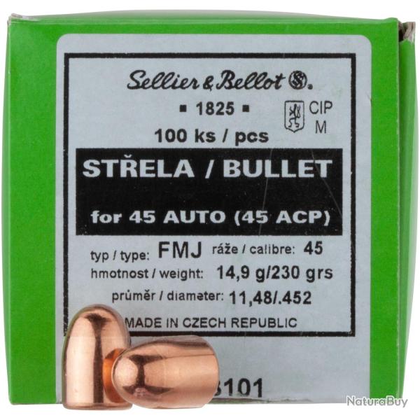.452 (.45) 14,9g/230grs. FMJ Round Nose (Calibre: .452 (.45))
